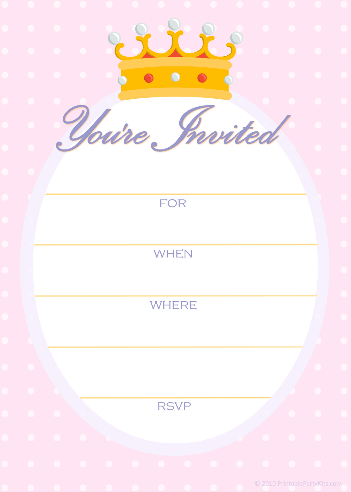 Free Printable Party Invitations  Free Invitations For A Princess