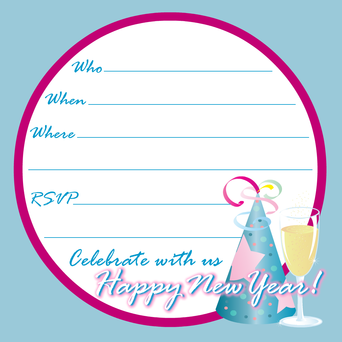 Free Printable Party Invitations  Printable New Years Eve Party