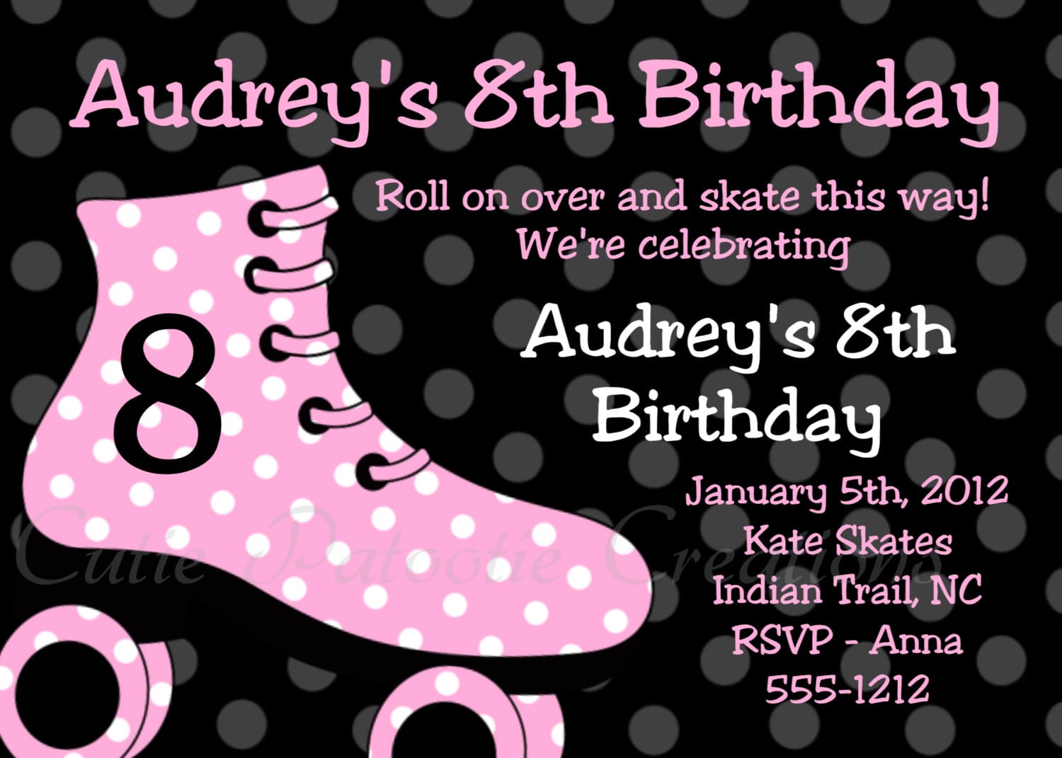 Free Printable Roller Skating Birthday Party Invitations