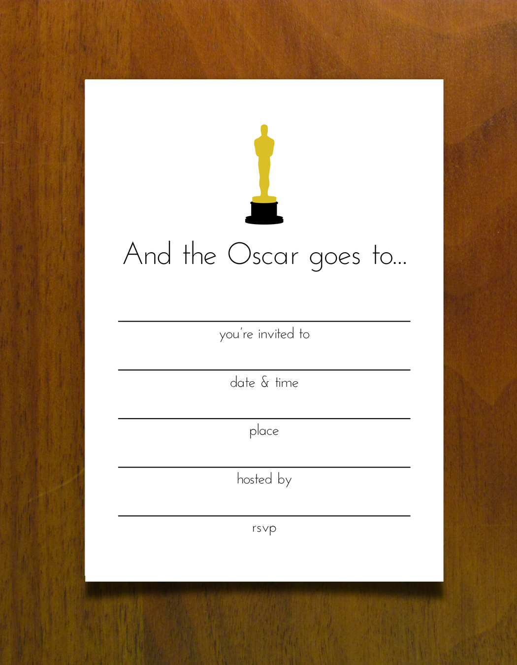 Free Printables For An Oscar Party  Invite  Oscars  Free