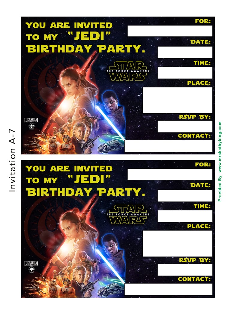 Free Star Wars  The Force Awakens Printable Party Decoration Pack