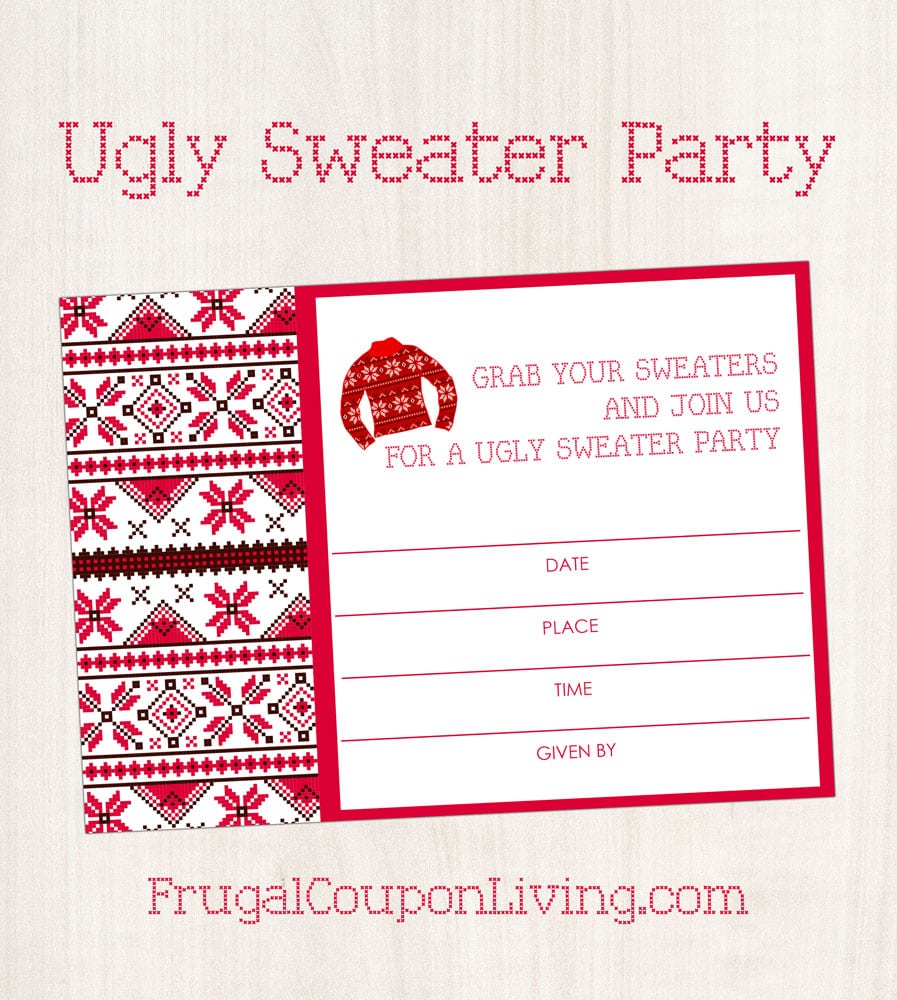 Free Ugly Sweater Party Invite Printable
