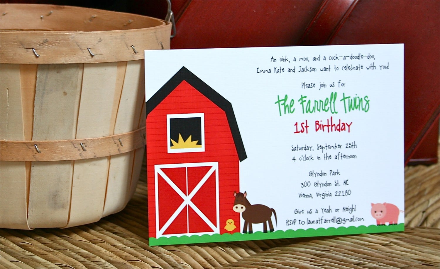 Fresh On The Farm Barnyard Party  Printable Invitation