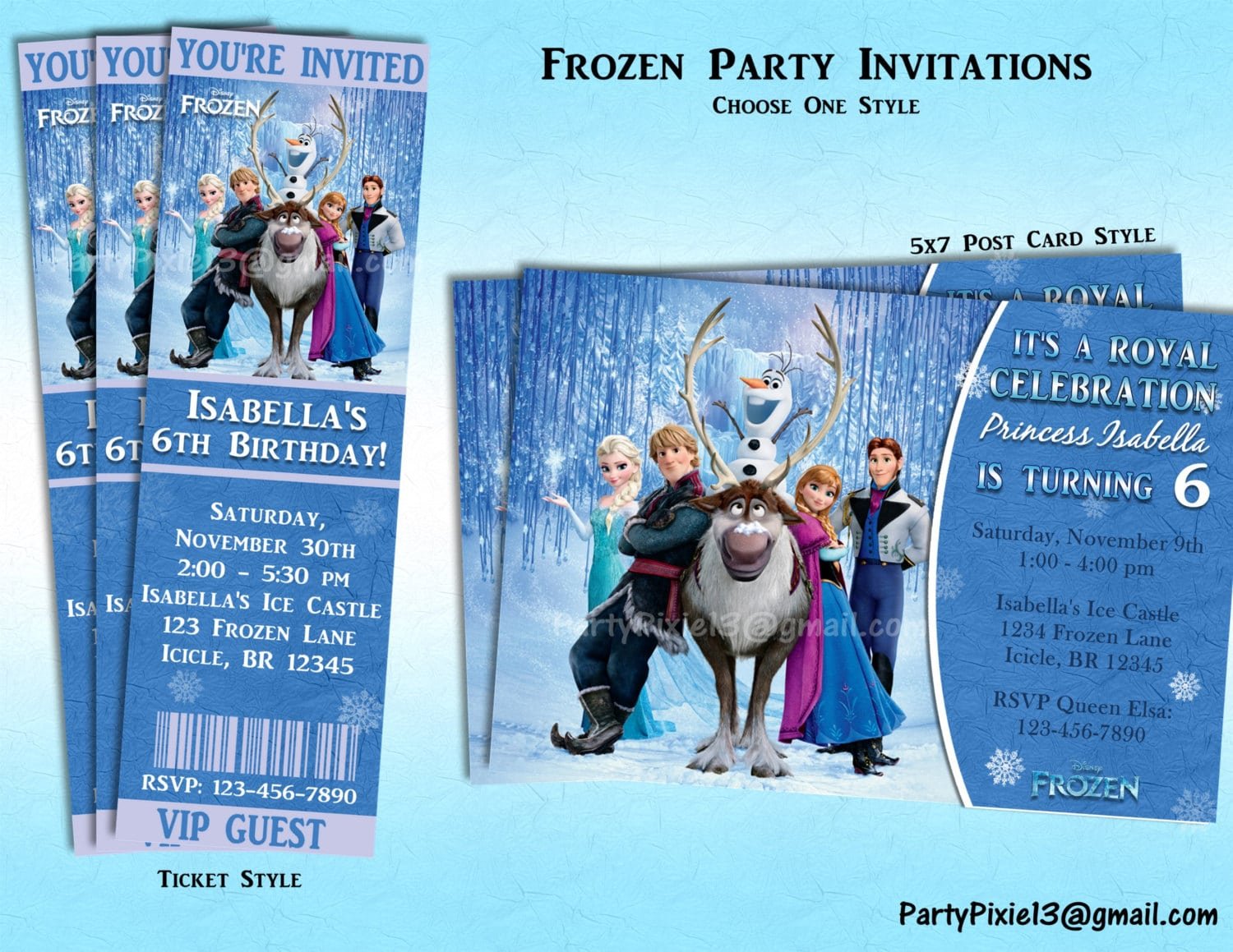 Frozen Party Invitations