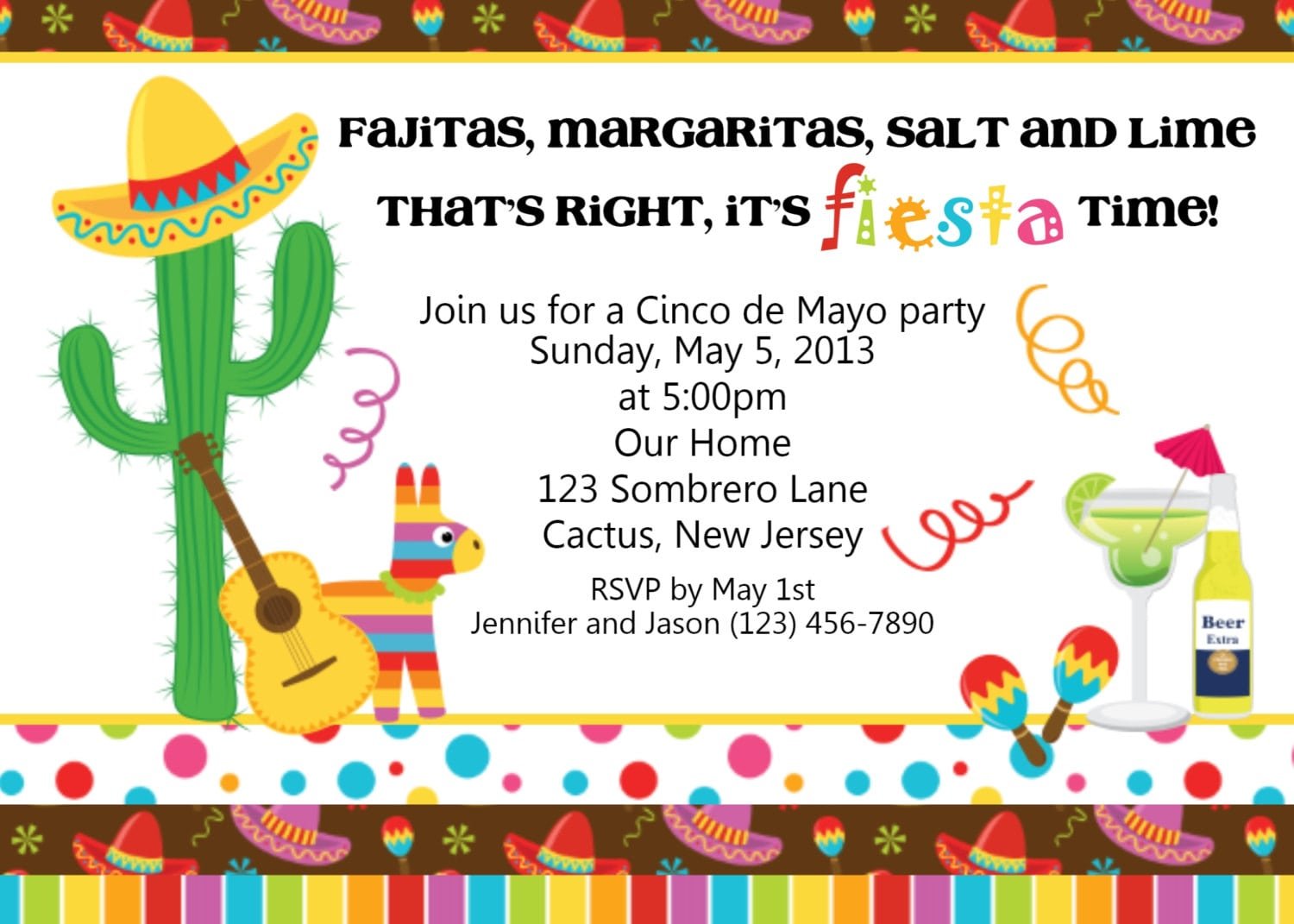 Fun And Attractive Mexican Fiesta Cinco De Mayo Party Invitation