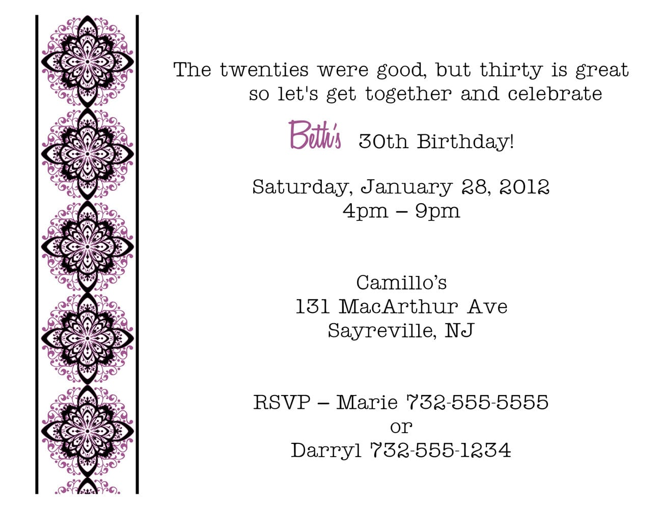 Funny 30th Birthday Party Invitation Wording
