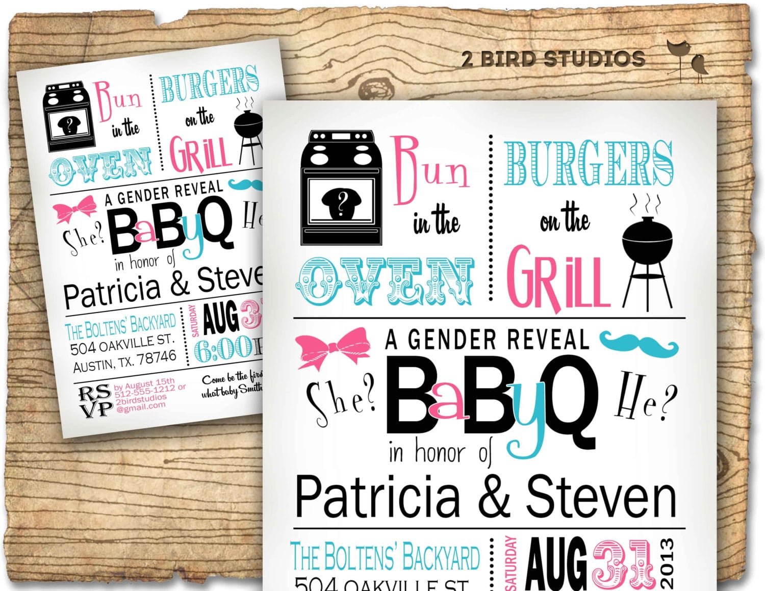Gender Reveal Invitation Baby Q Barbecue Baby Shower For