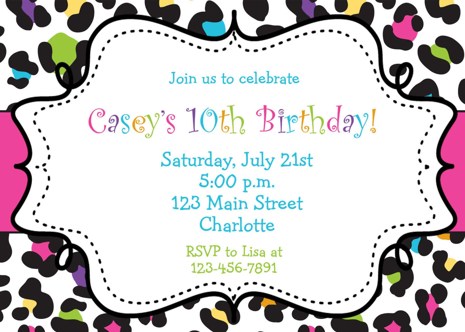 Girl Birthday Party Invitation Template