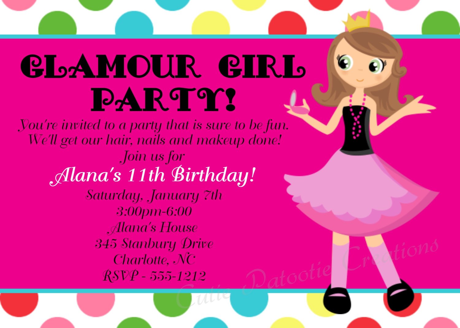 Girl Birthday Party Invitations Elegant Girl Birthday Party