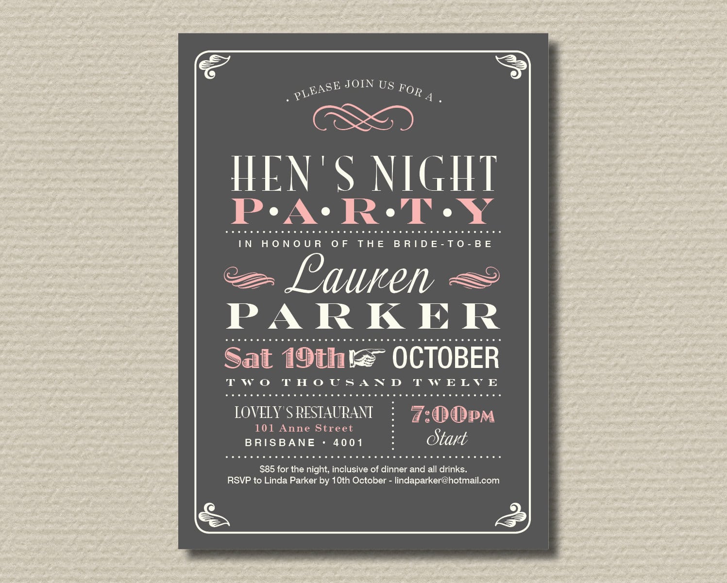 Girls Just Wanna Have Fun Hen Party Invitation  Party Invitation