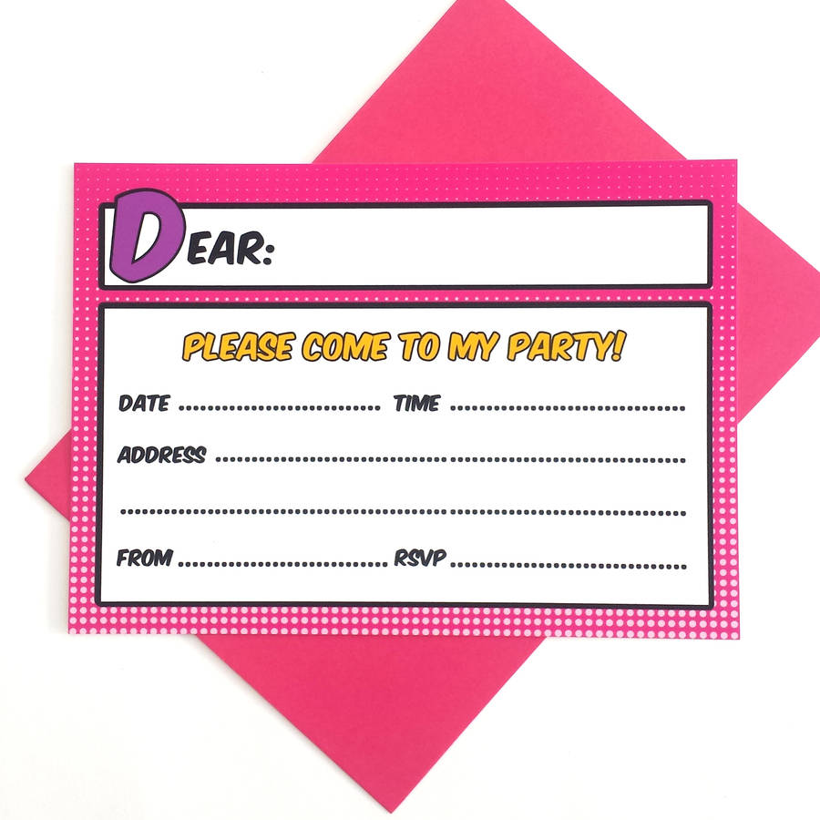 Girls Party Invitations