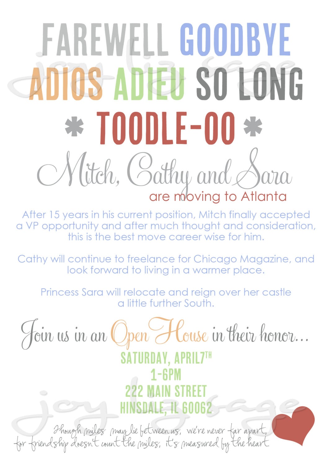 Going Away Party Invitation Wording