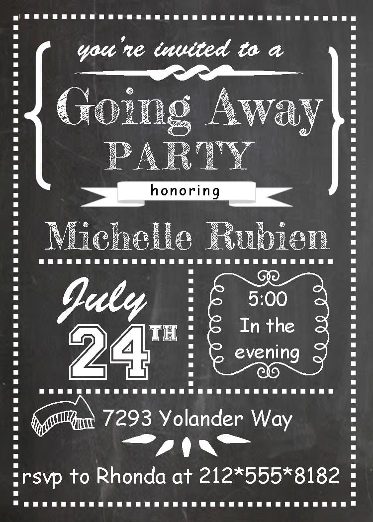 Going Away Party Invitations