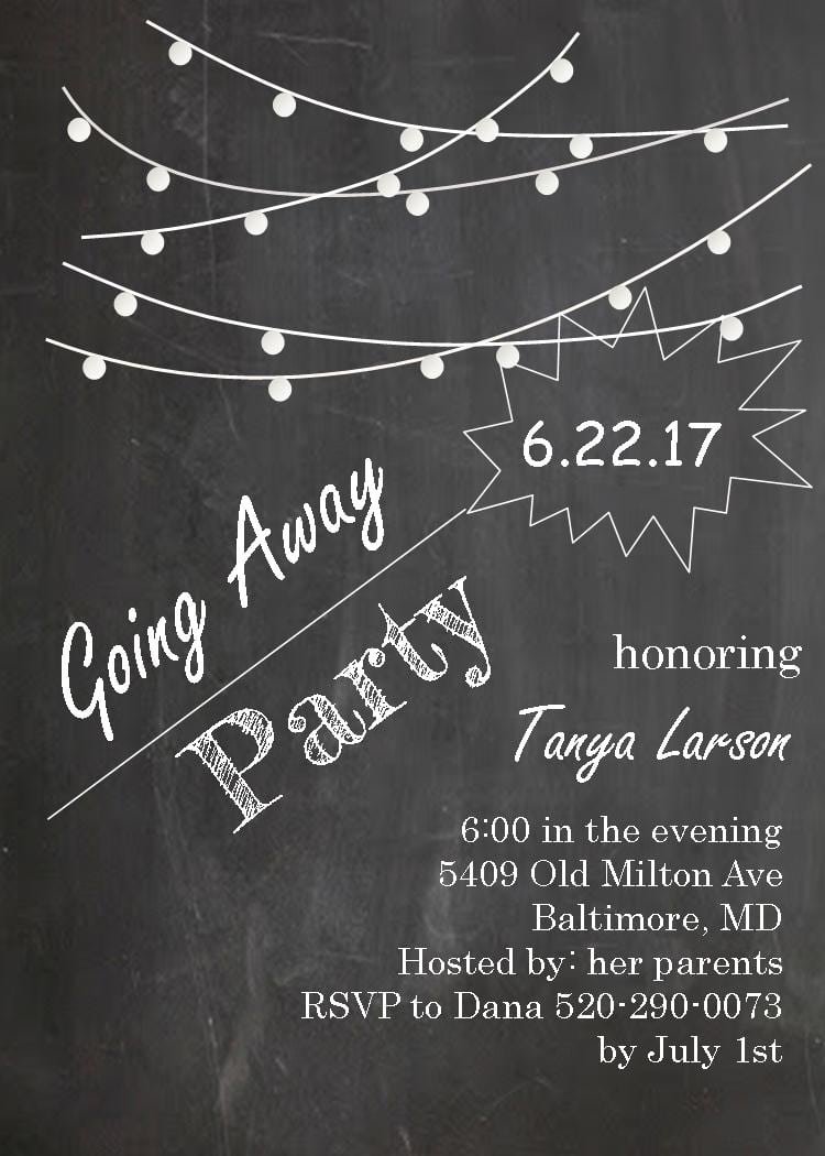 Going Away Party Invitations Templates