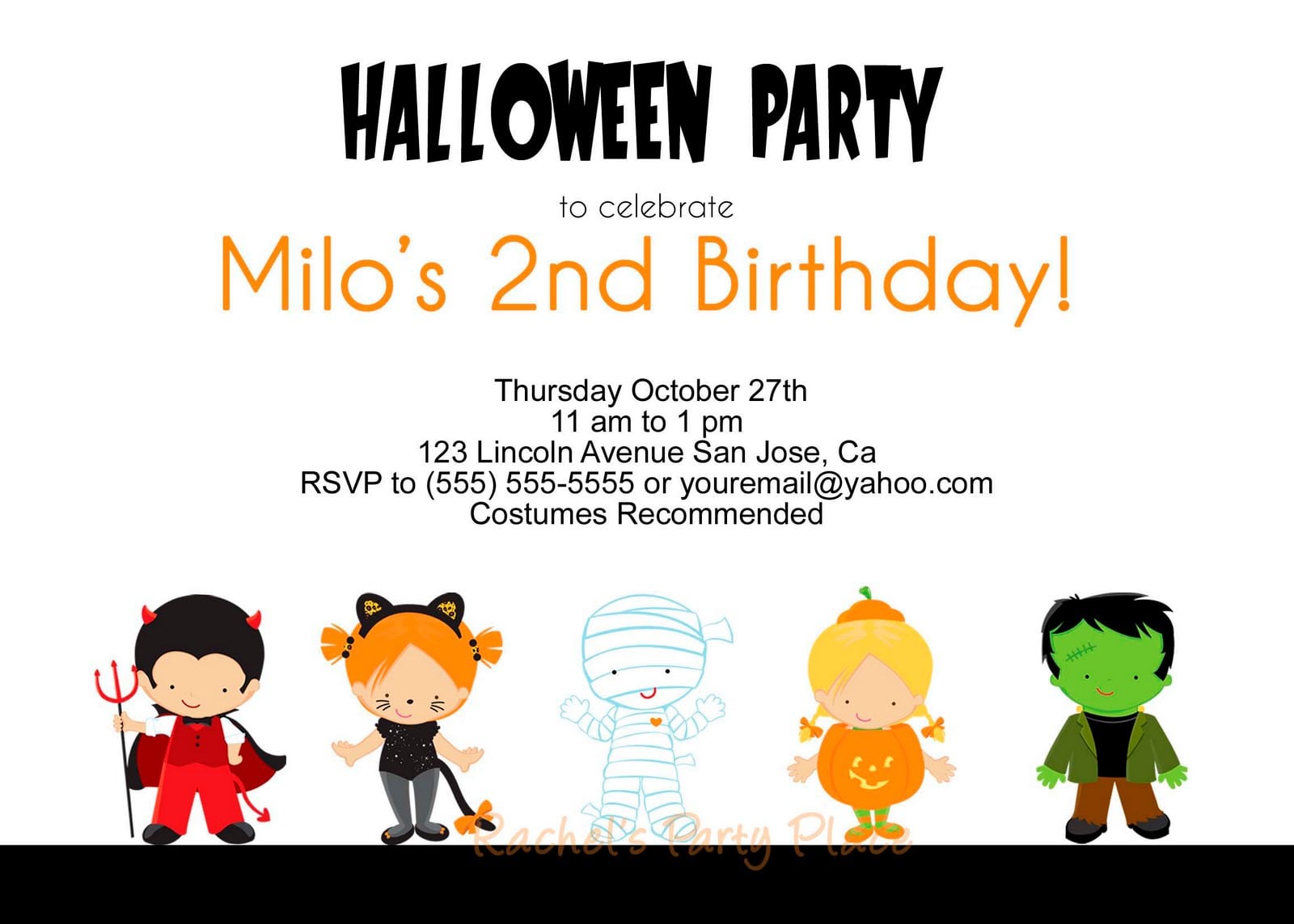 Halloween Birthday Party Invitations