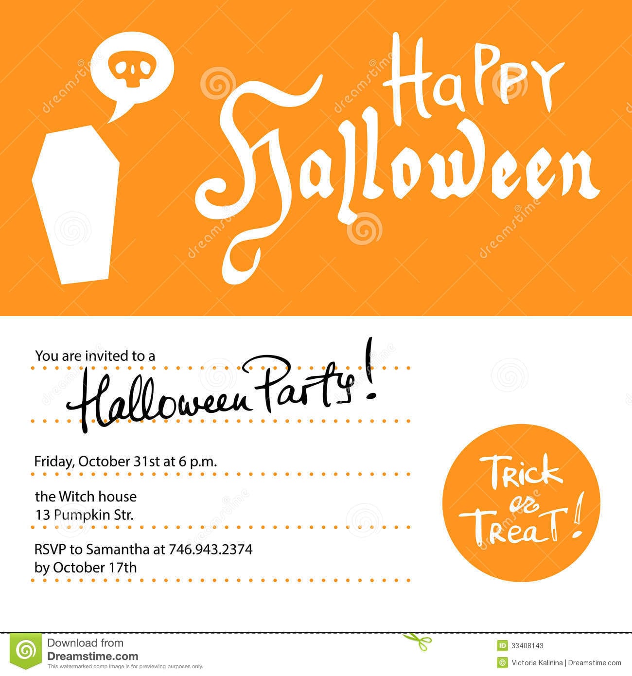 Halloween Party Invitation Design Template Stock Photos
