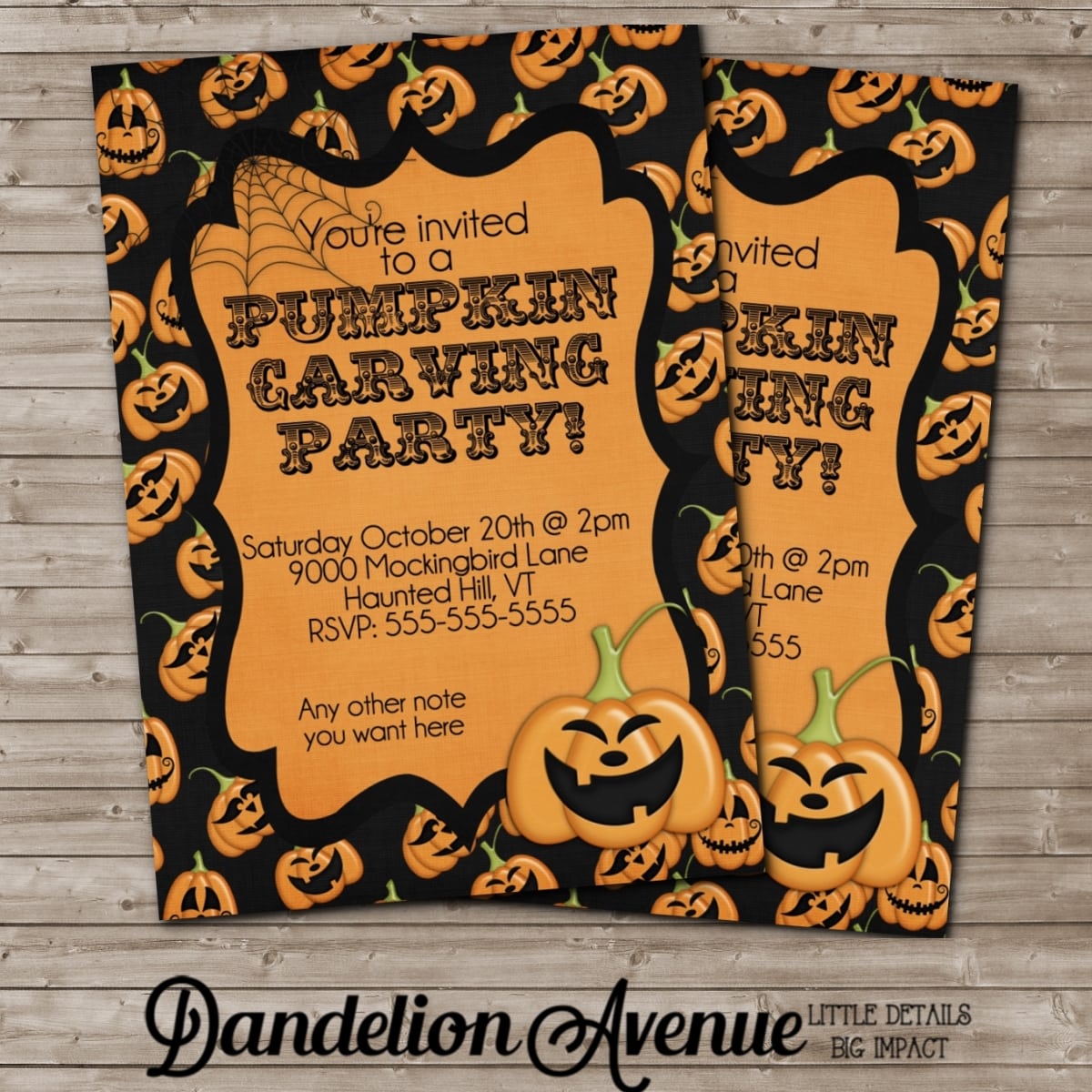 Halloween Pumpkin Carving Party Invitation