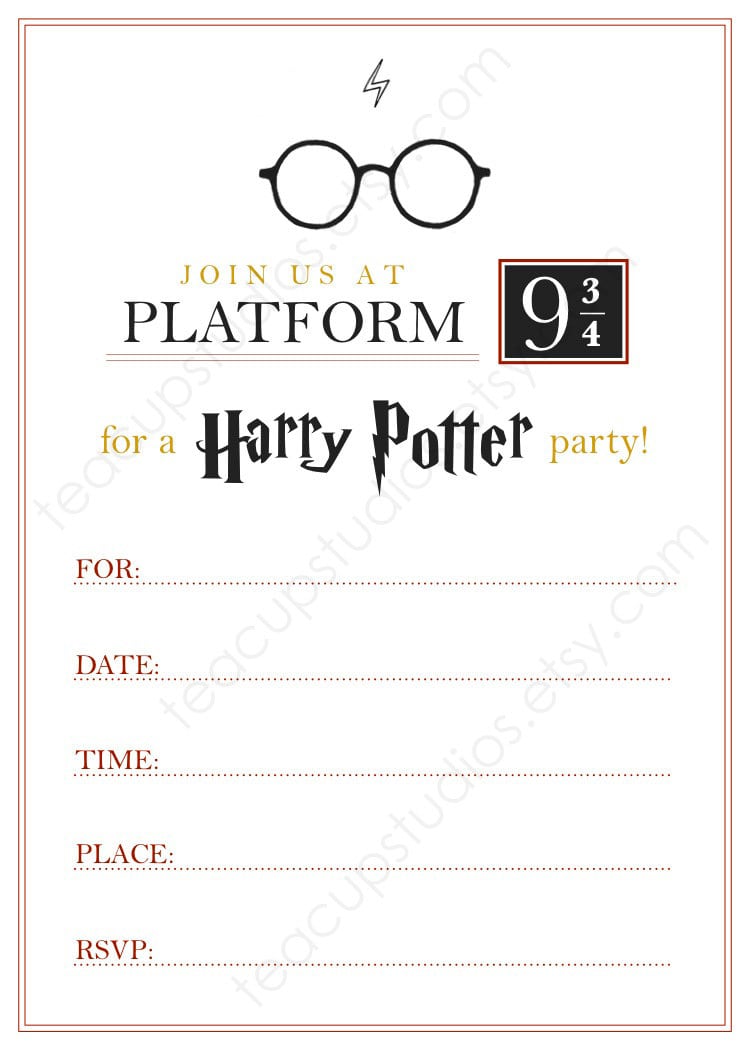Harry Potter Party Invitation Template Inspirational
