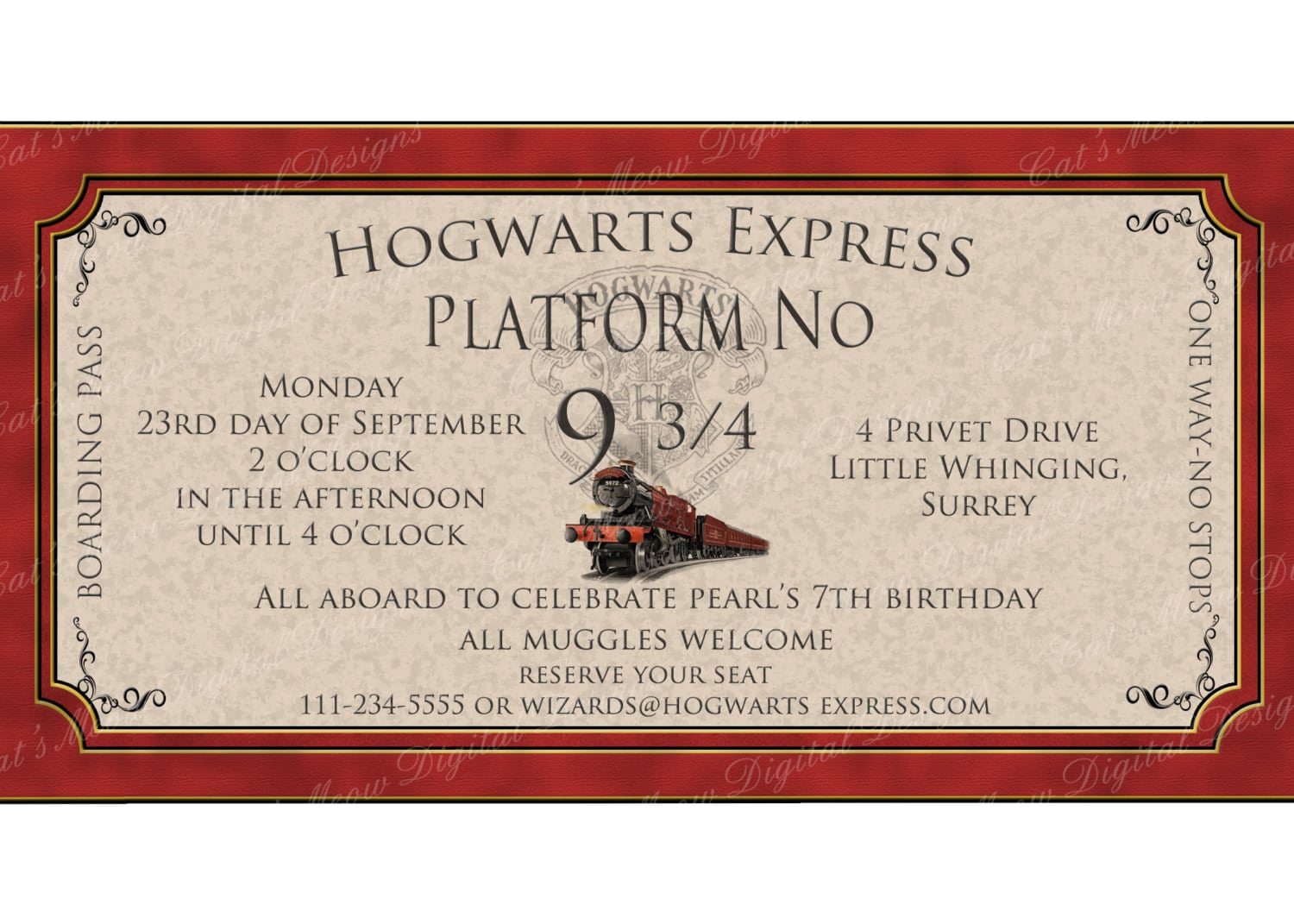 Harry Potter Party Invitations