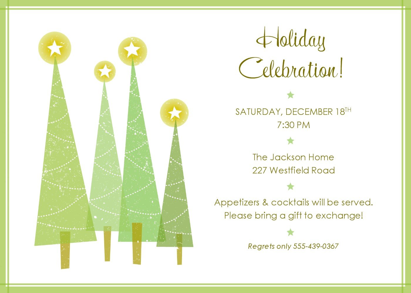 Holiday Party Email Invitation Template