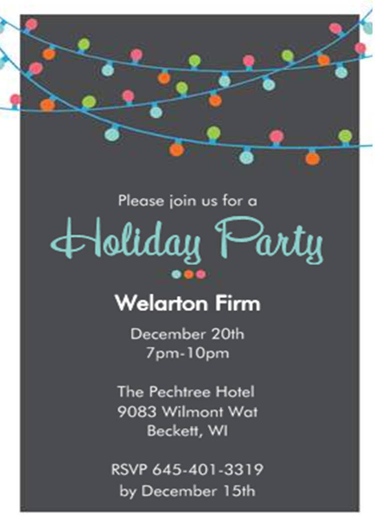 Holiday Party Email Invitation Template Free