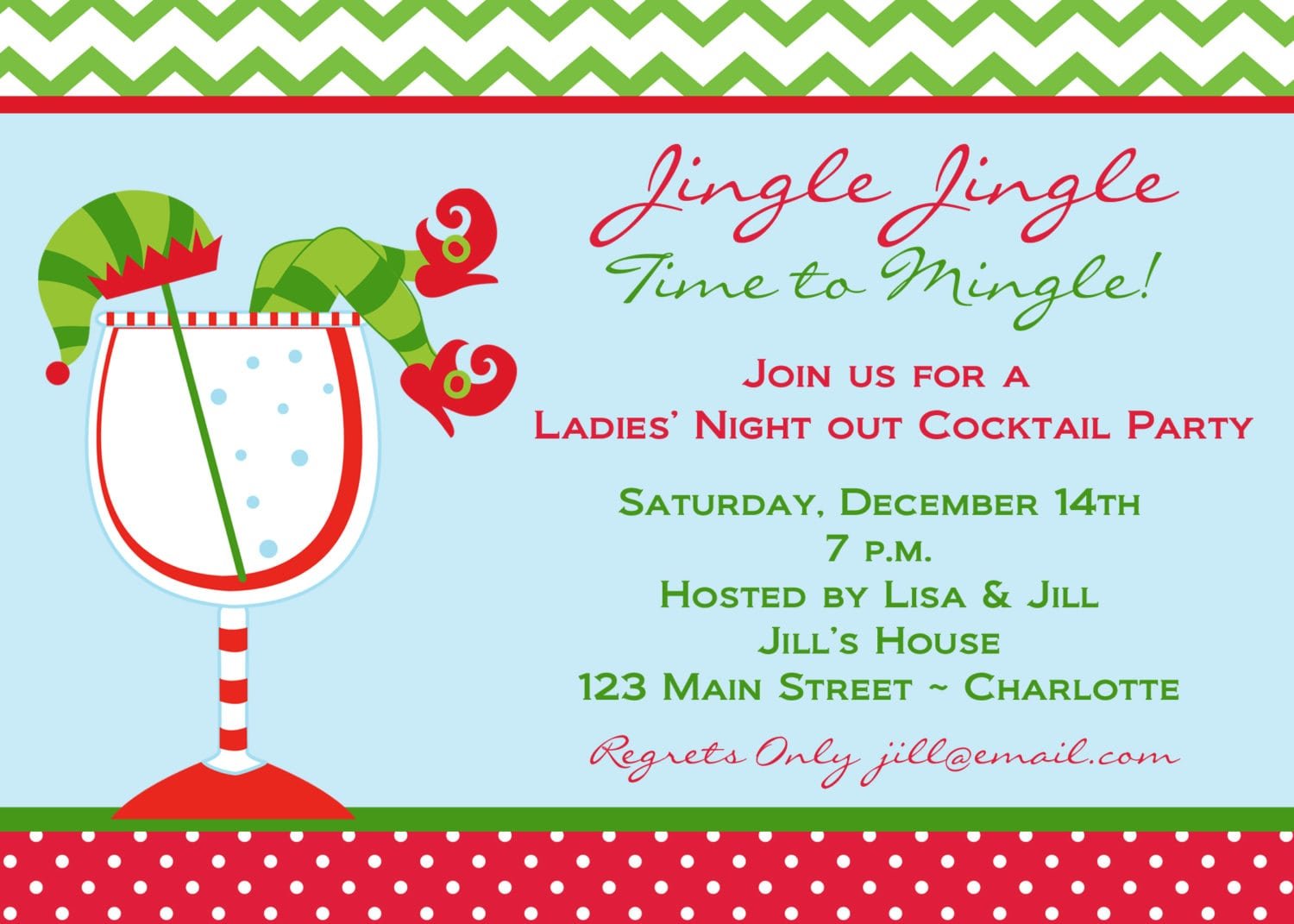Holiday Party Invitation Ladies Night Out Party Invitation