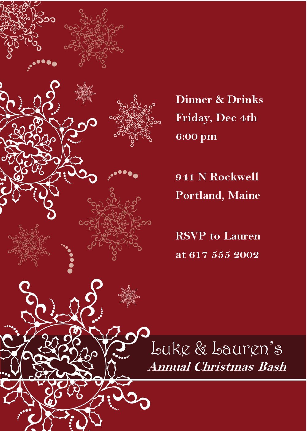 Holiday Party Invitation Template Free