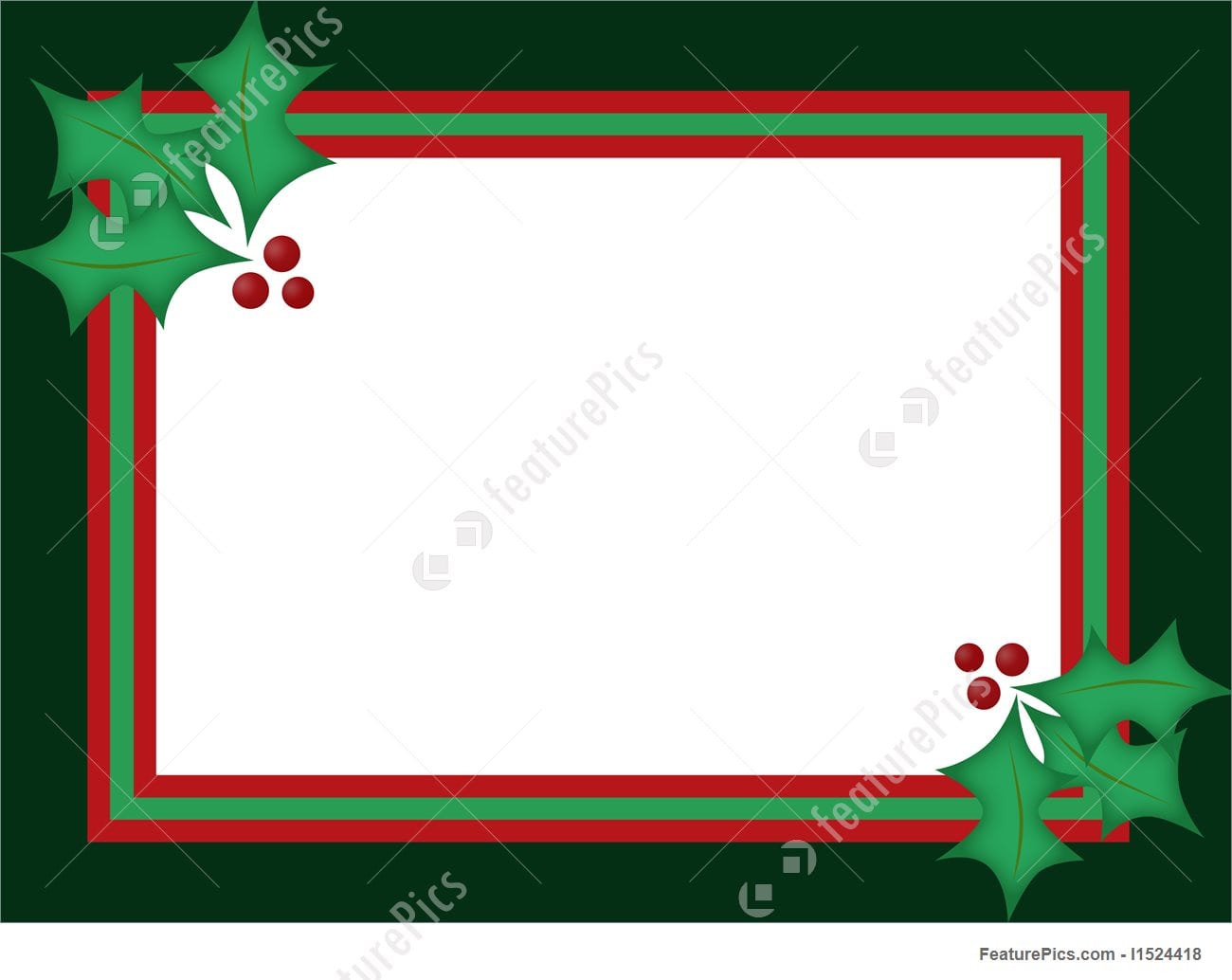 Holly Christmas Card Illustration