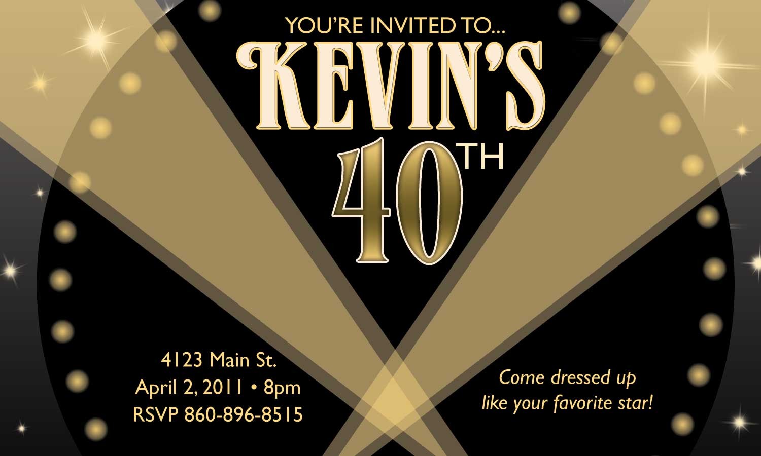 Hollywood Party Invitations