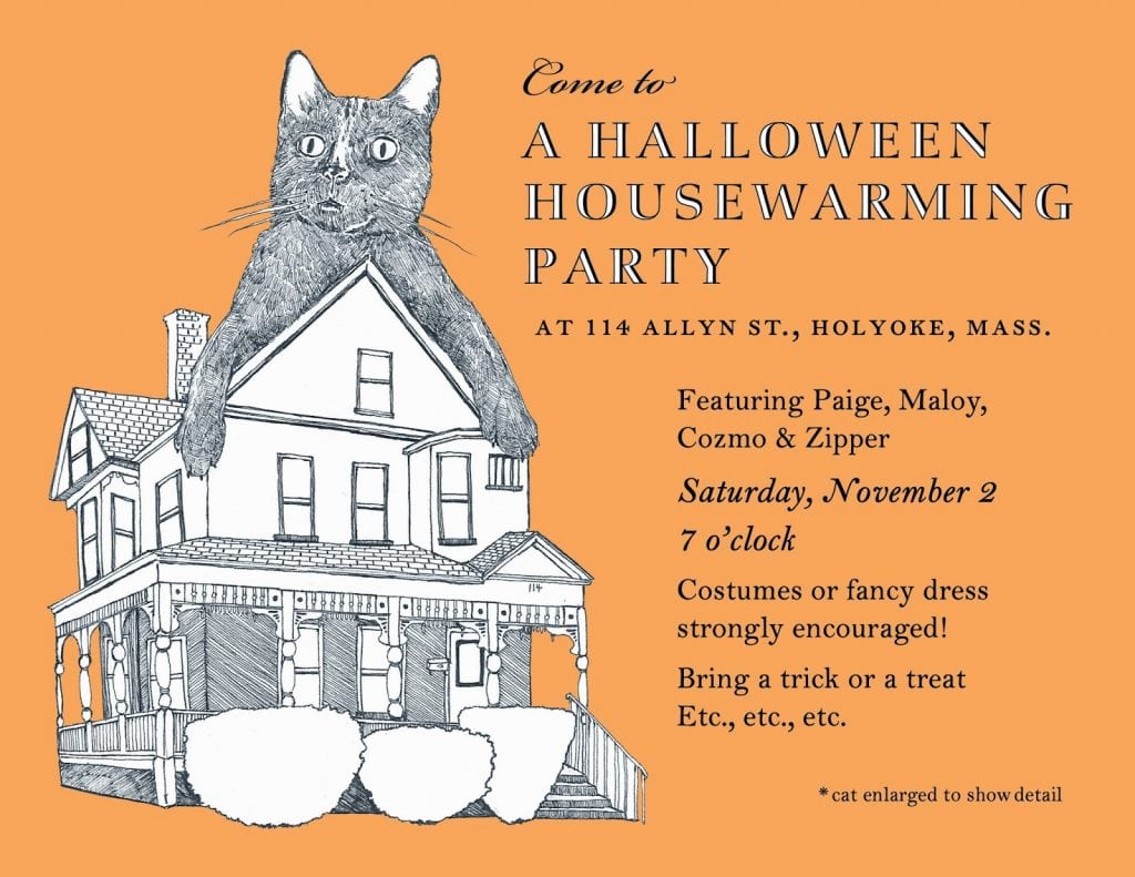 Housewarming Invitation Wording With Chevron Pattern Background