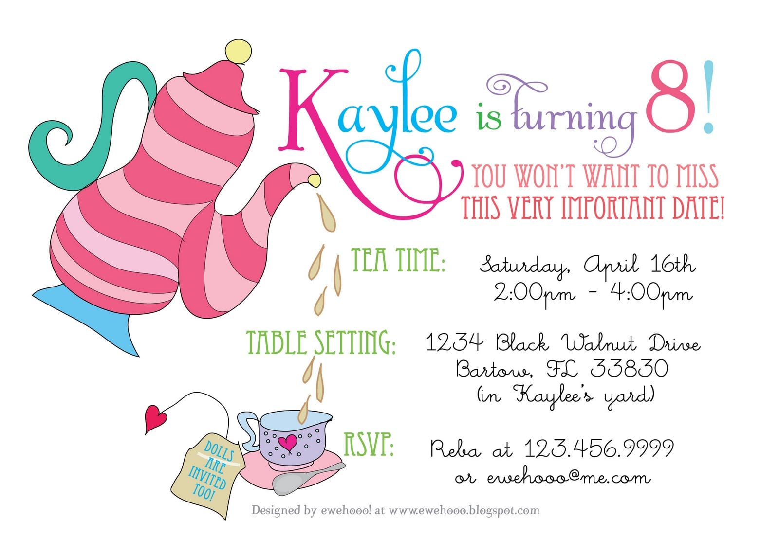 How To Create Tea Party Iinvitations Templates