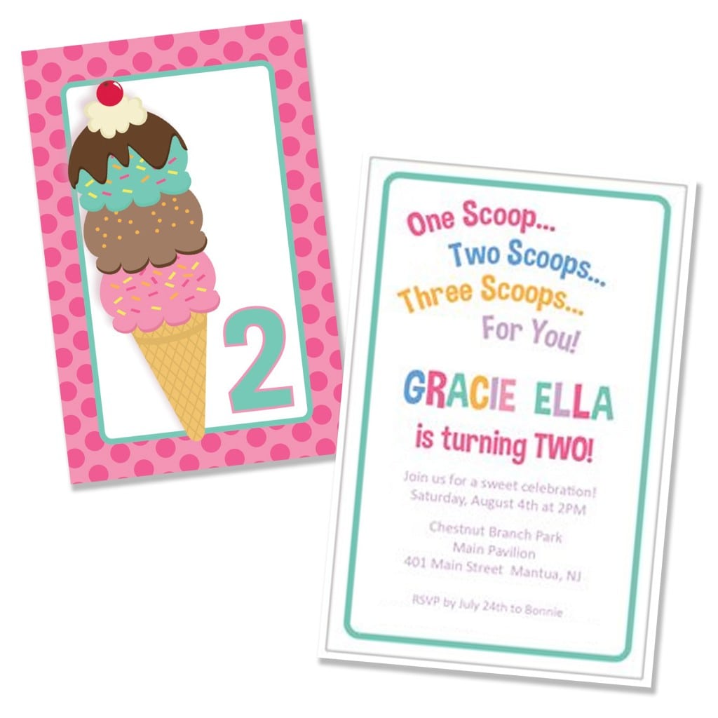 Ice Cream Birthday Invitations