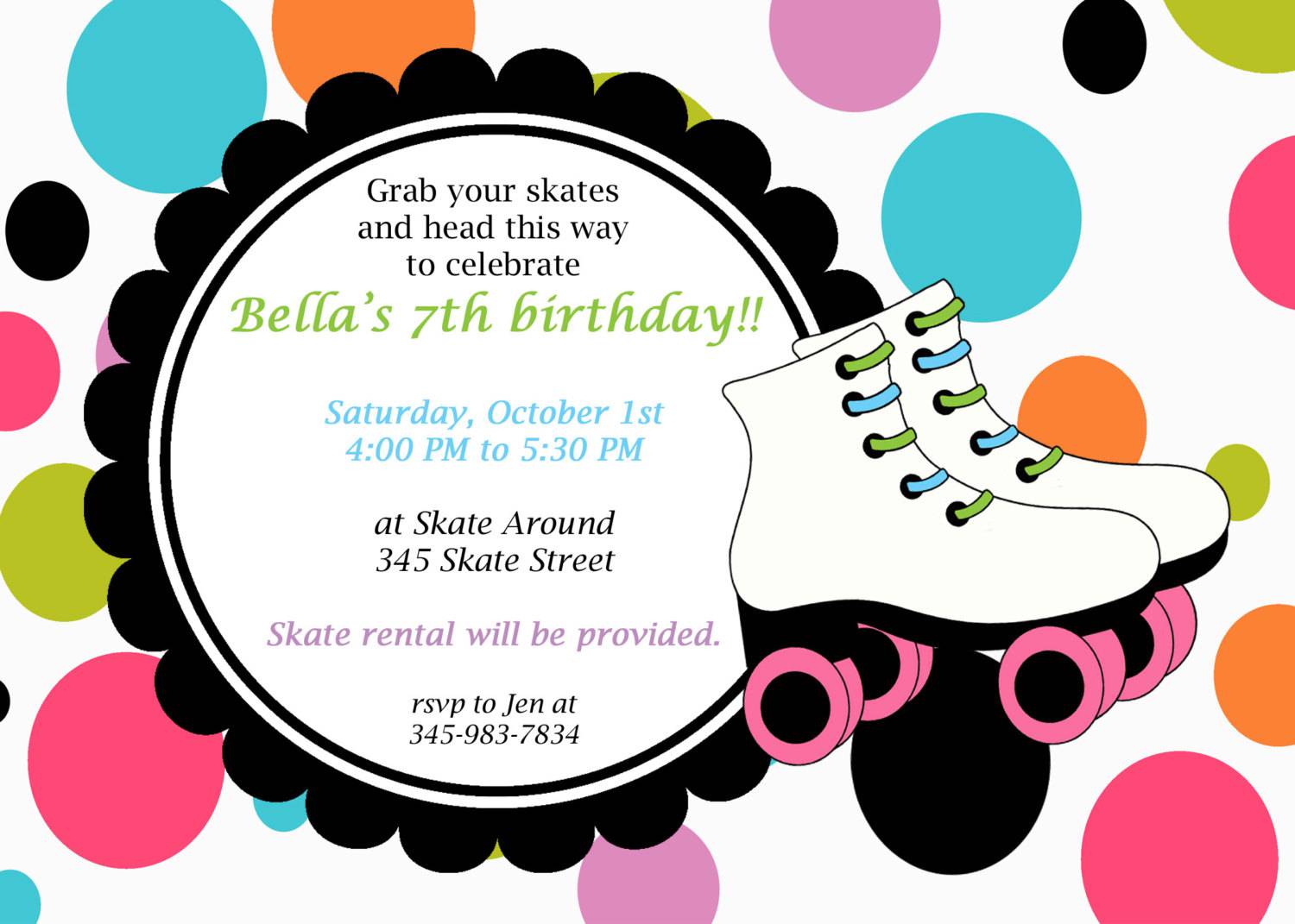 Ice Skating Birthday Party Invitations Free Printable