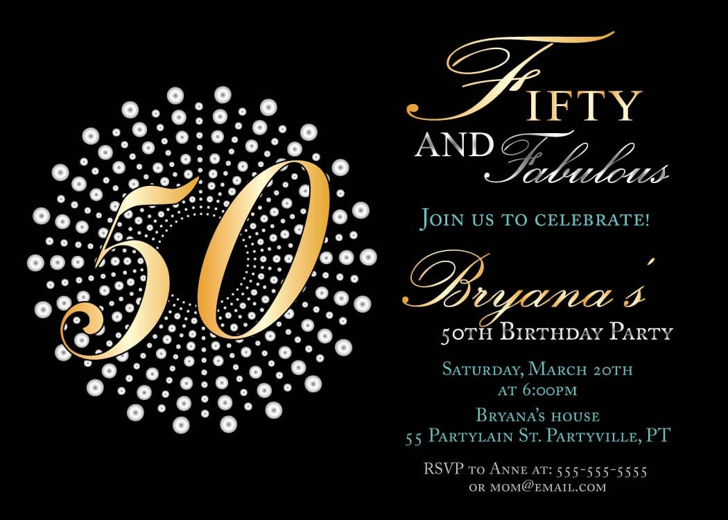Impressive 50th Birthday Party Invitation Template