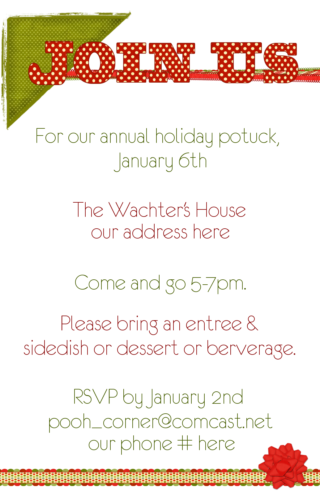Impressive Christmas Potluck Party Invitation Wording