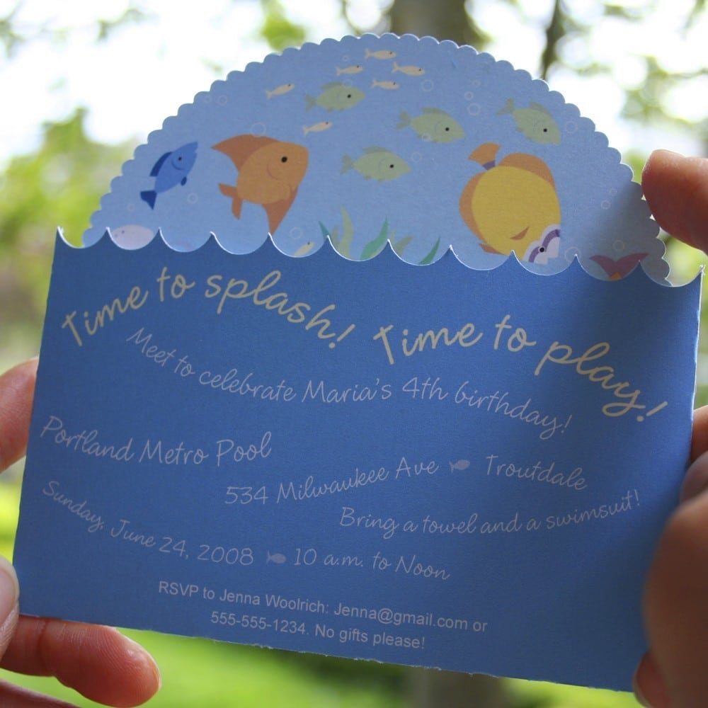 Interactive Spinning Fish Birthday Party Invitations