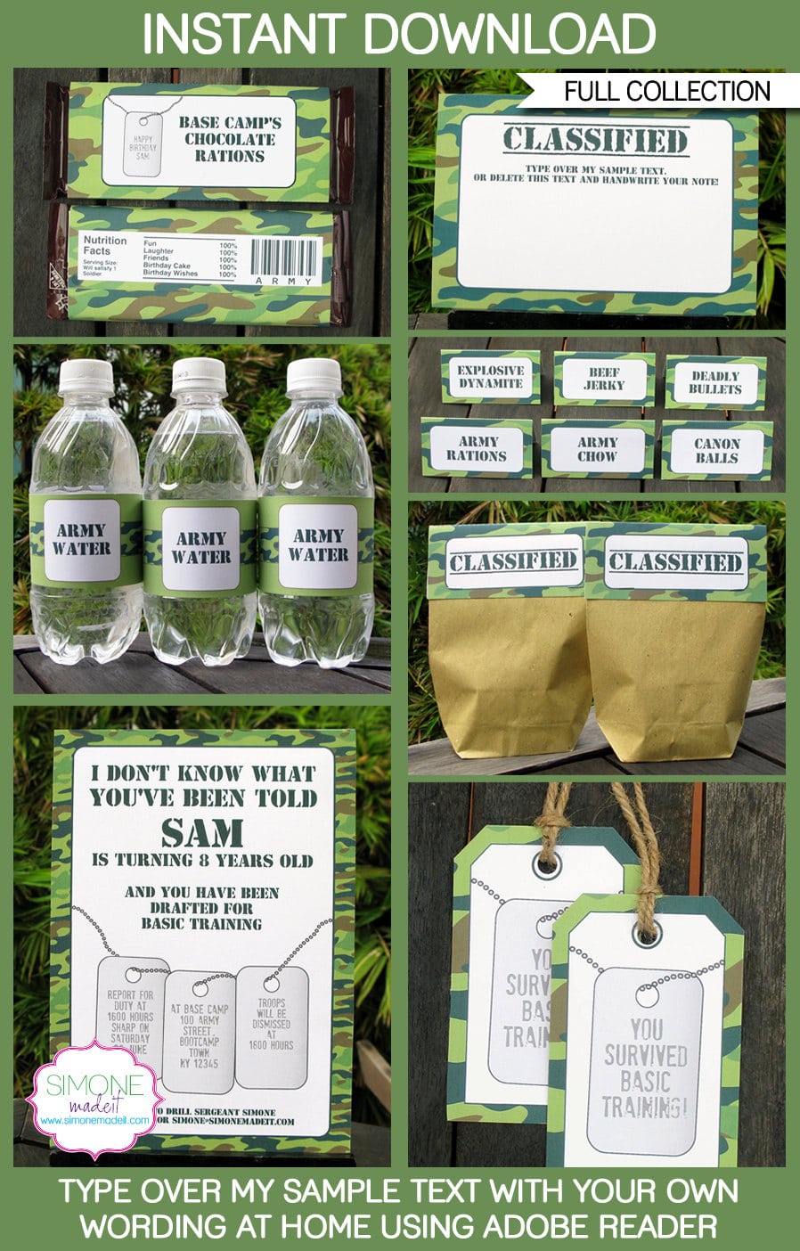 Invitation  Camouflage Party Invitation Template