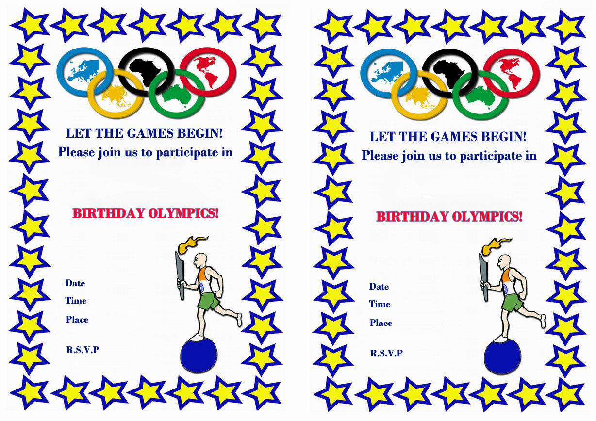Invitation  Olympic Party Invitation Template