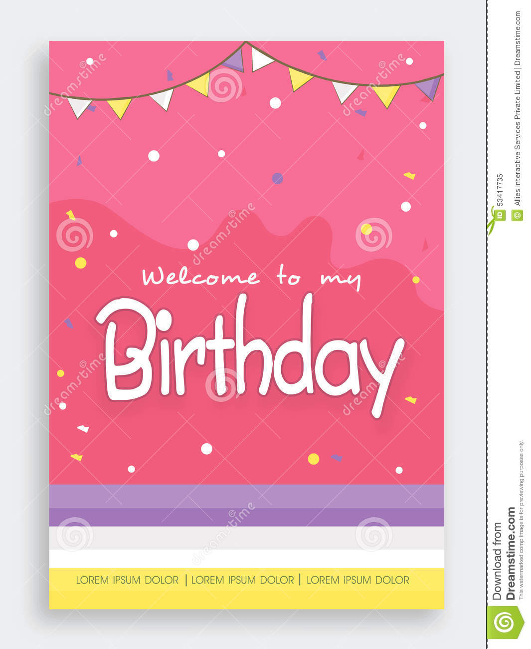 Invitation Card Design For Birthday Party  Stock Photo