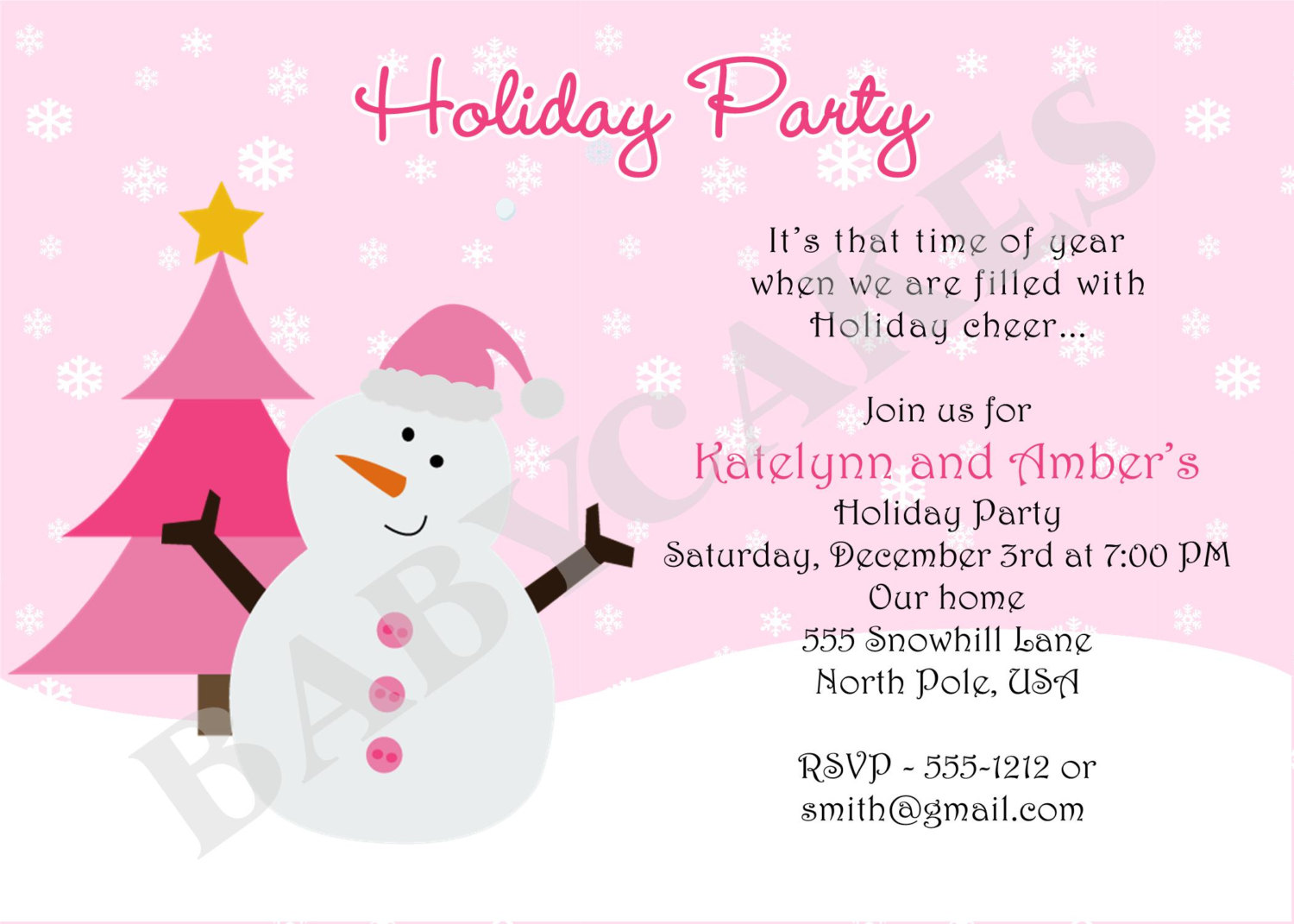 Invitation For Holiday Party