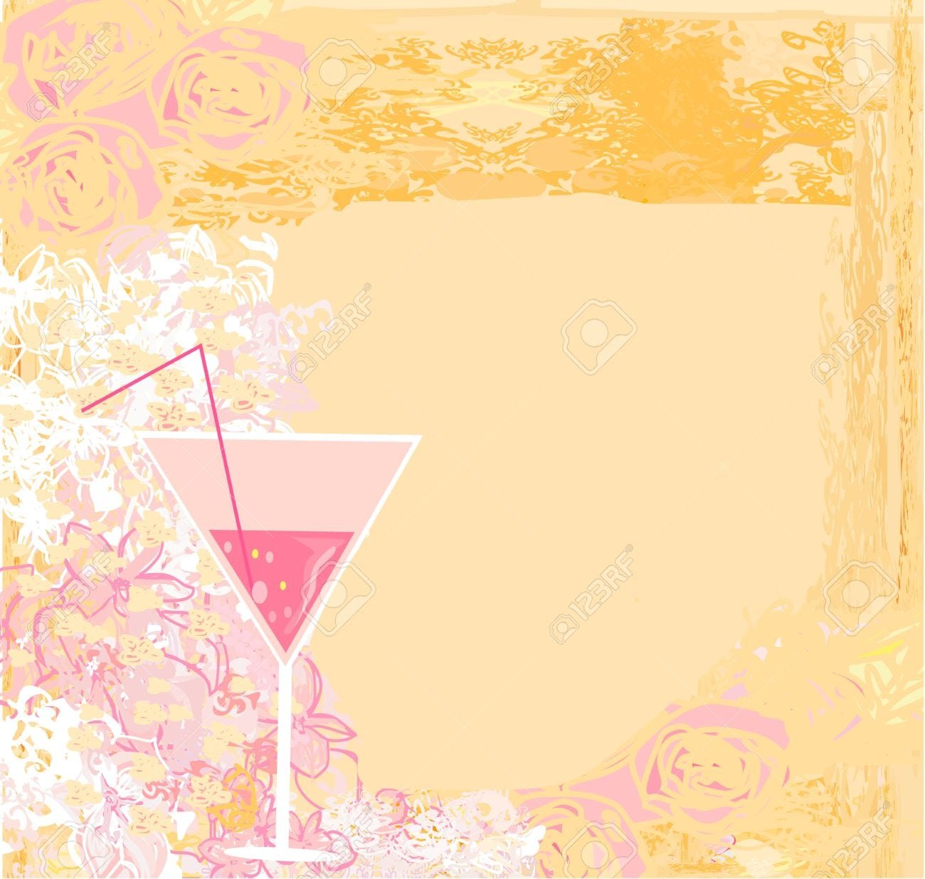 Invitation To Birthday Cocktail Party Royalty Free Cliparts