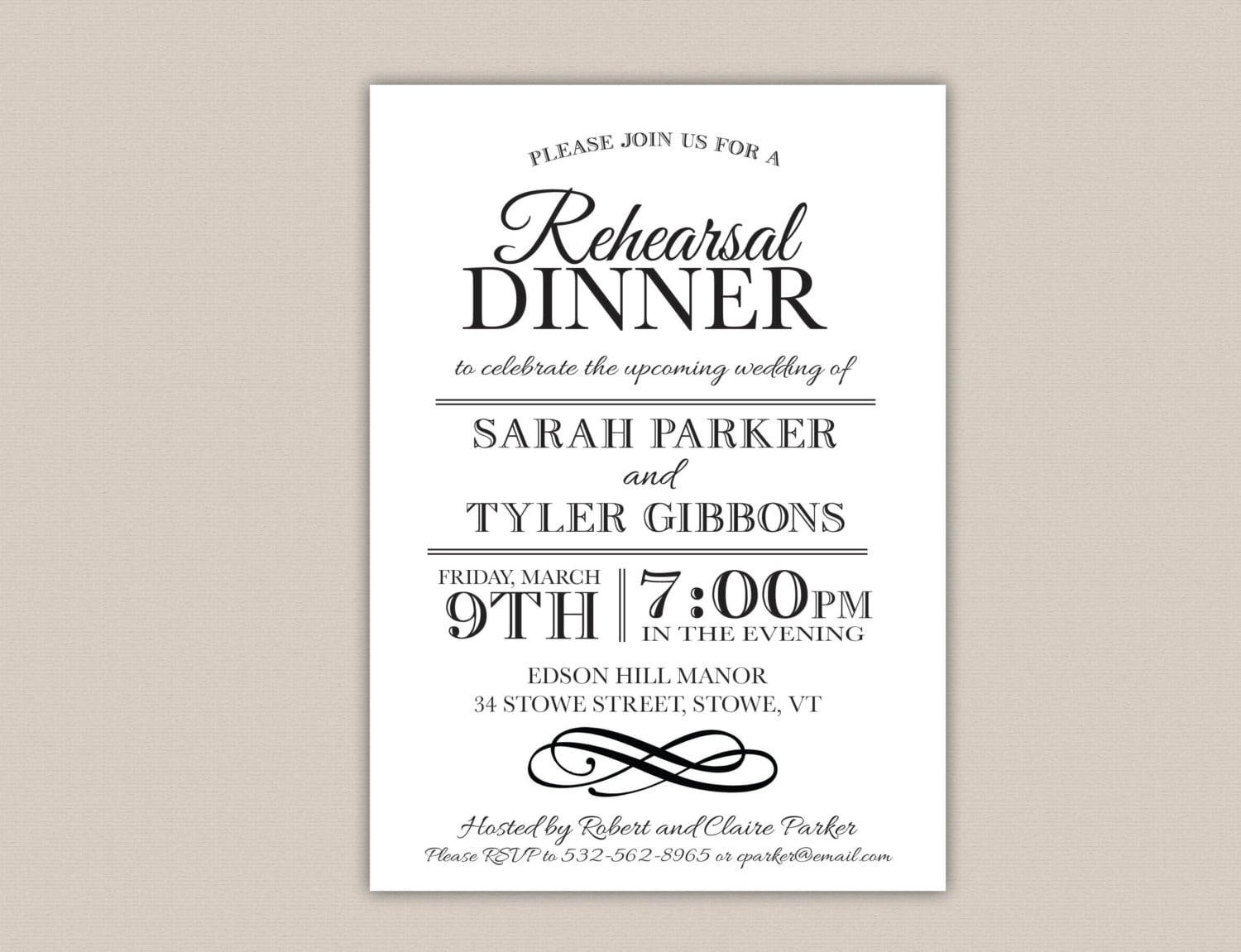 Invitation Wording For Dinner Party