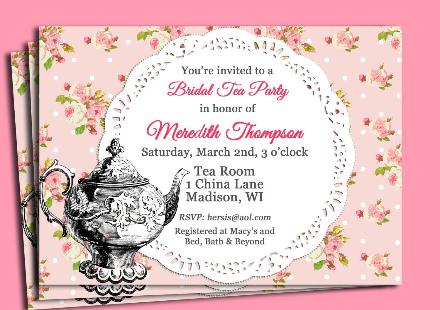Invitation Wording Mad Hatter Tea Party