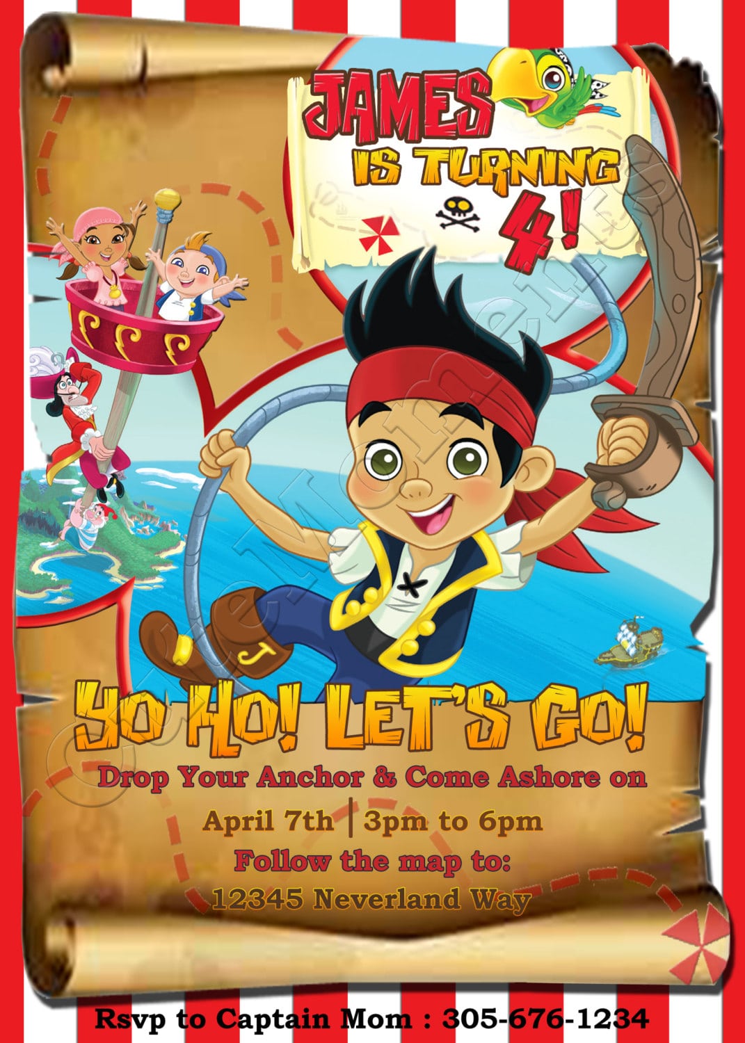 Jake And The Never Land Pirates Personalized Birthday Party