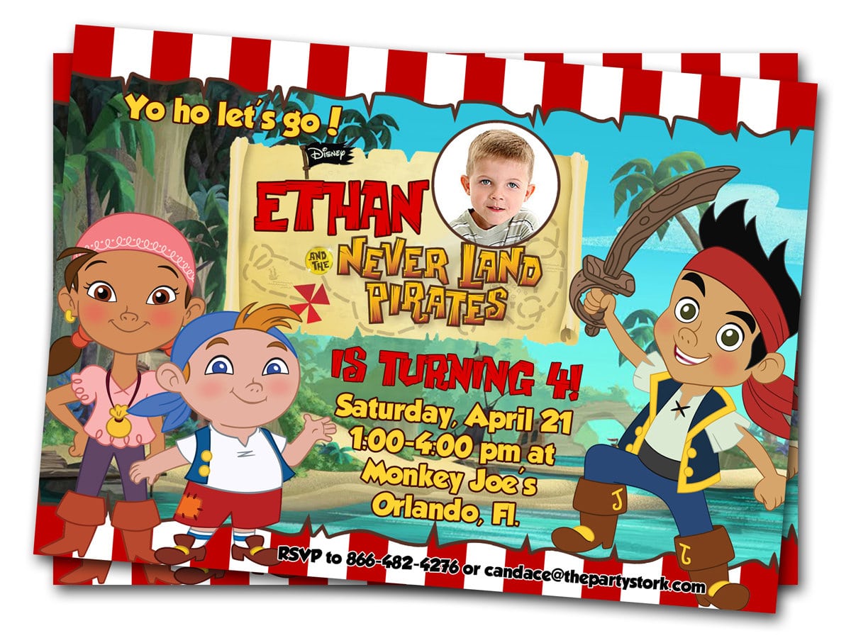 Jake And The Neverland Pirates Invitations  Printable Boys