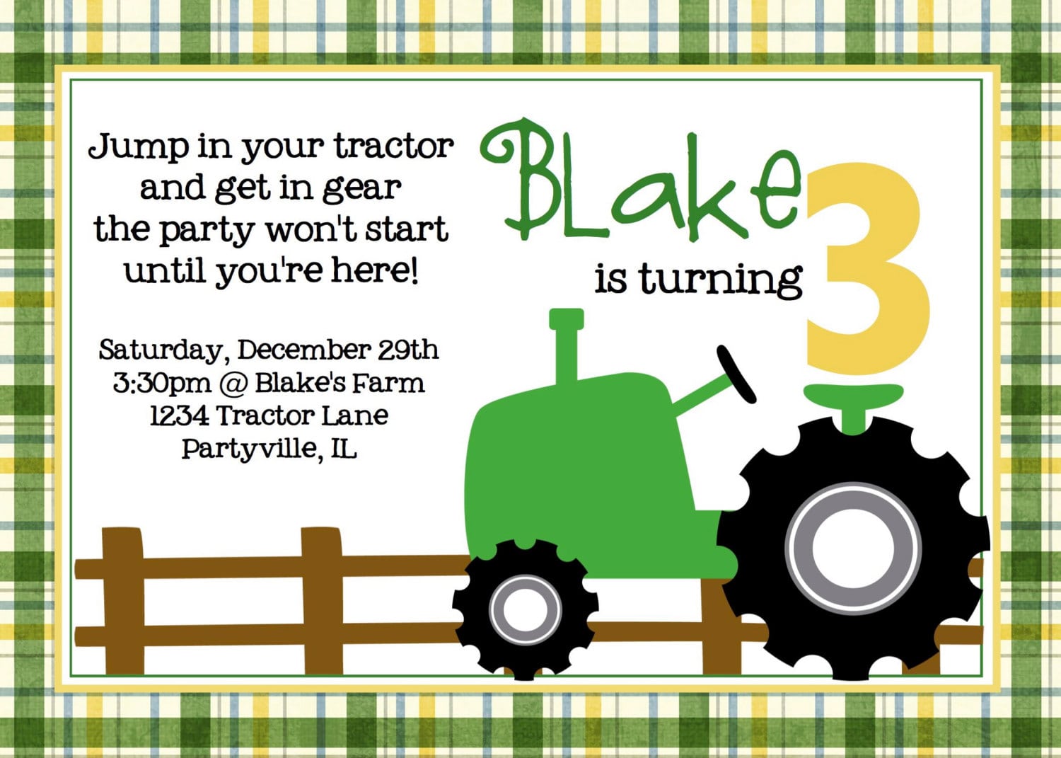 John Deere Party Invitations