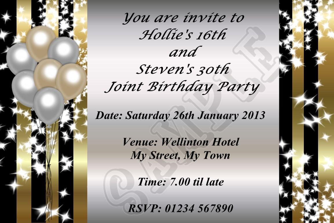 Joint Birthday Party Invitations For Adults
