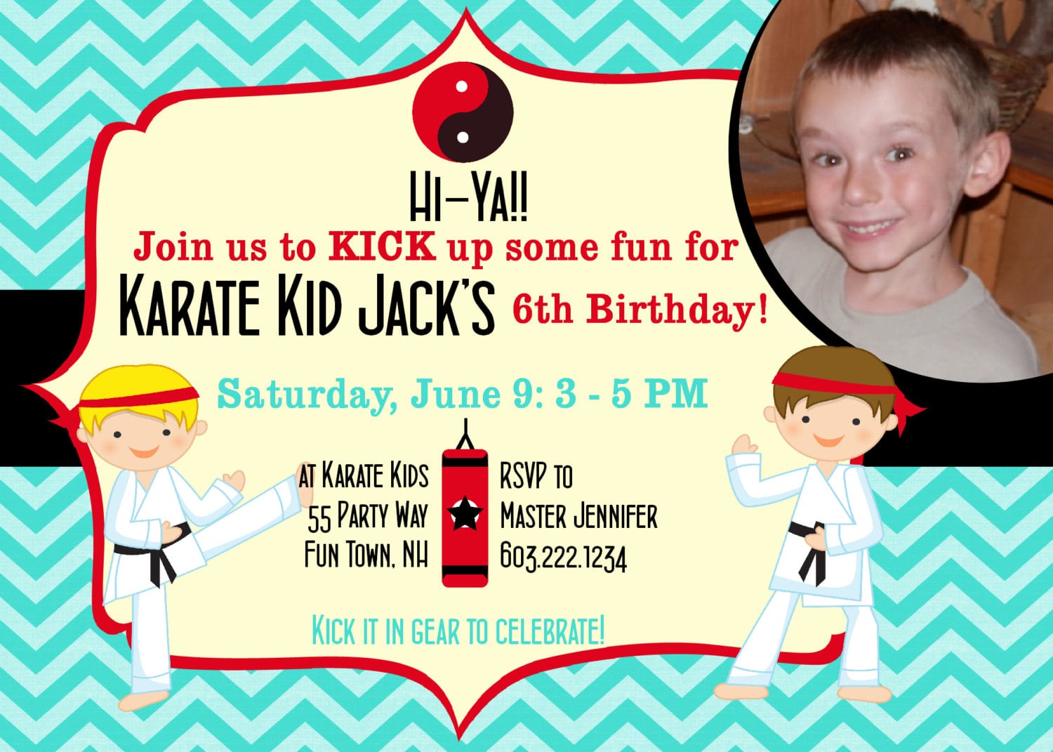 Karate Birthday Invitation Karate Party Invitations Karate