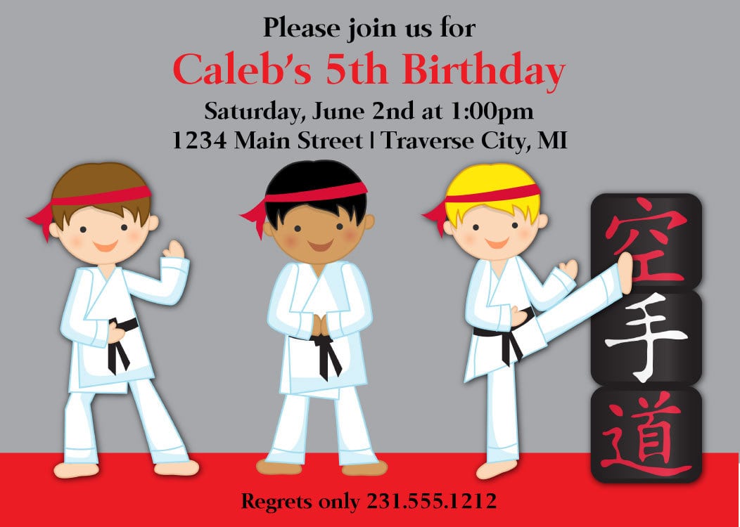Karate Birthday Party Invitations