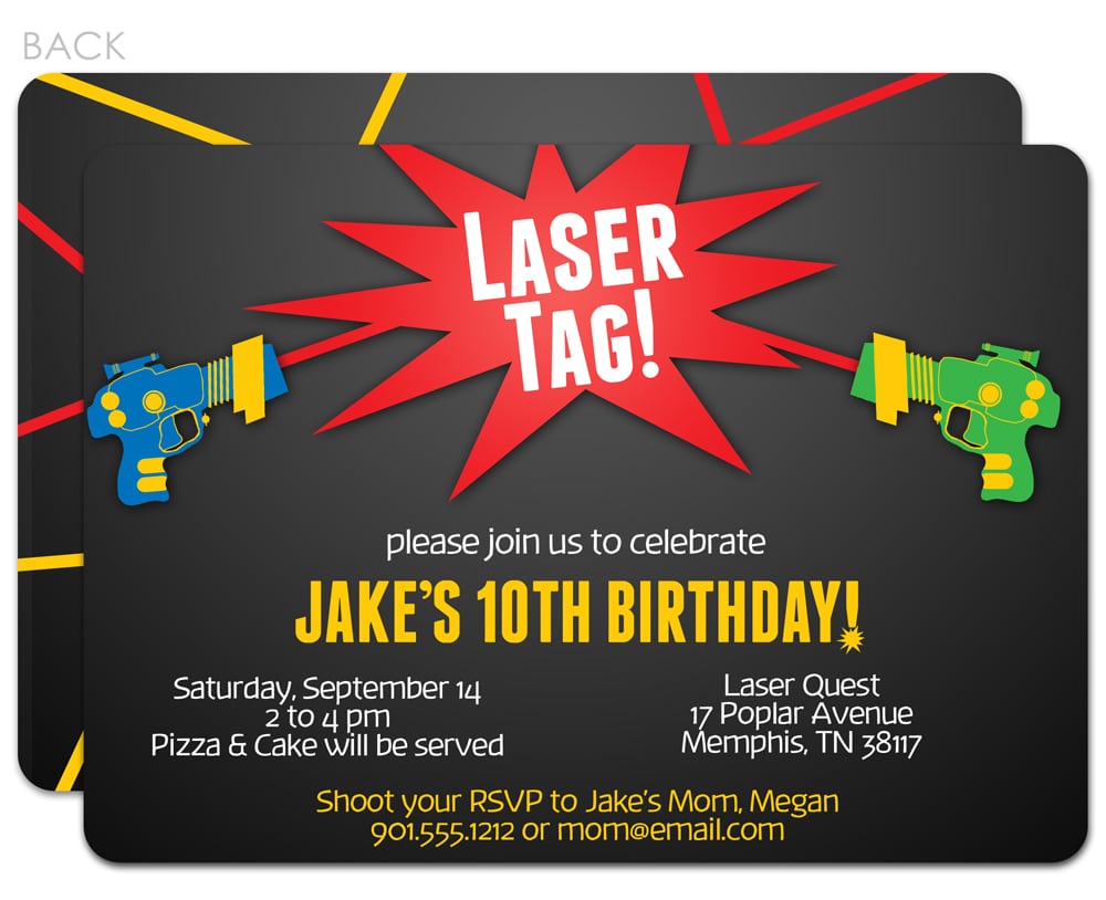 Laser Tag Party Invitations Template